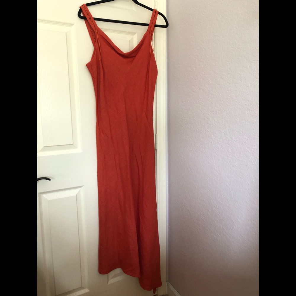 Linen Sleeveless Ling Cowl Neck Dress